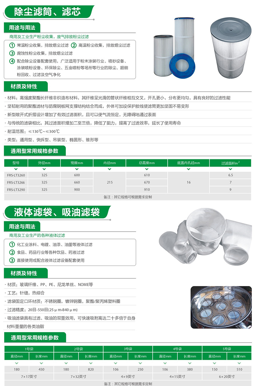 除尘滤筒滤芯