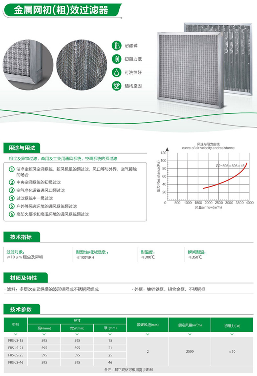 金属网初(粗)效过滤器