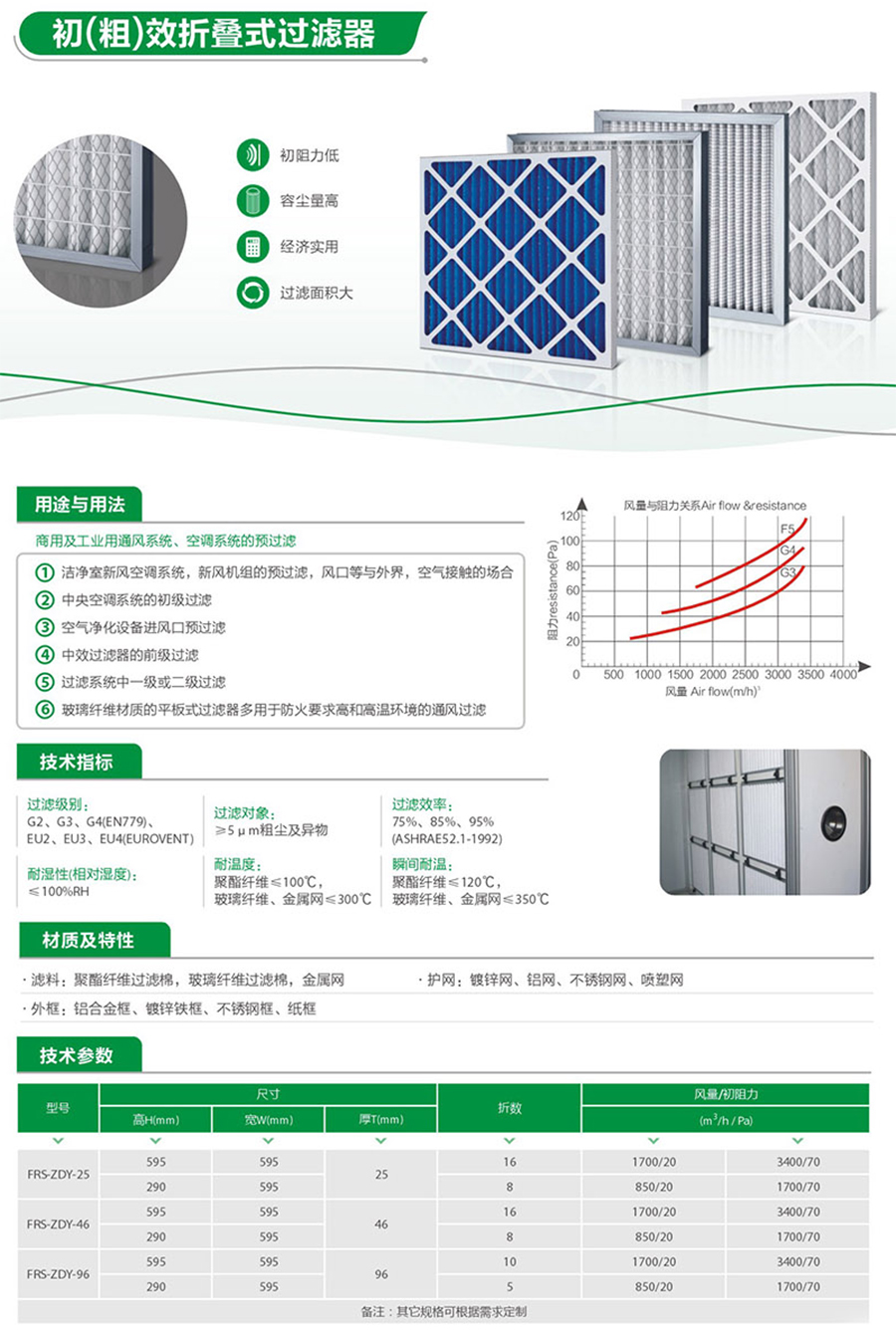 初(粗)效折叠式过滤器